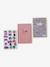 Pack of 2 notebooks and paper stickers navy blue+pale pink - vertbaudet enfant 