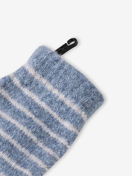 Baby boys hat, snood and mittens set ocean blue+taupe - vertbaudet enfant 