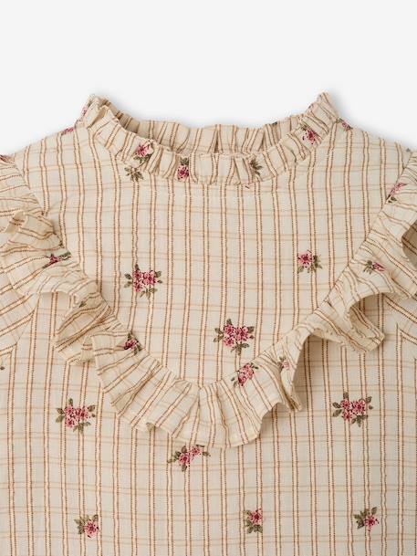 Long-sleeved dress for baby girls ecru - vertbaudet enfant 