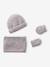 Baby boys hat, snood and mittens set ocean blue+taupe - vertbaudet enfant 