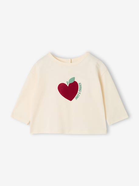Long-sleeved T-shirt for baby girls ecru - vertbaudet enfant 