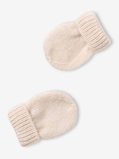 Baby girls balaclava and mittens set ecru - vertbaudet enfant 
