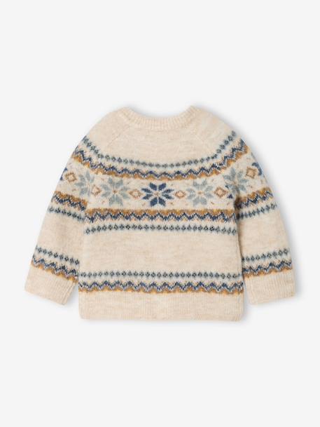 Pull bébé garçon manches longues beige chiné - vertbaudet enfant 