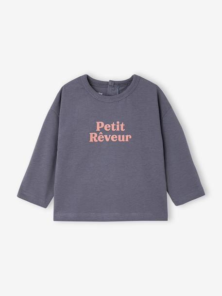 Pack of 2 long-sleeved T-shirts for baby cocoa+emerald green - vertbaudet enfant 