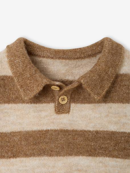 Pull polo bébé garçon taupe - vertbaudet enfant 