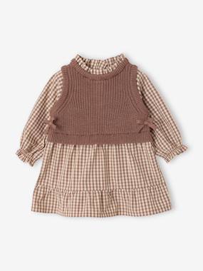 -Robe 2 en 1 bébé fille manches longues