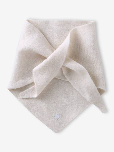 Triangle knit scarf for girls ecru - vertbaudet enfant 