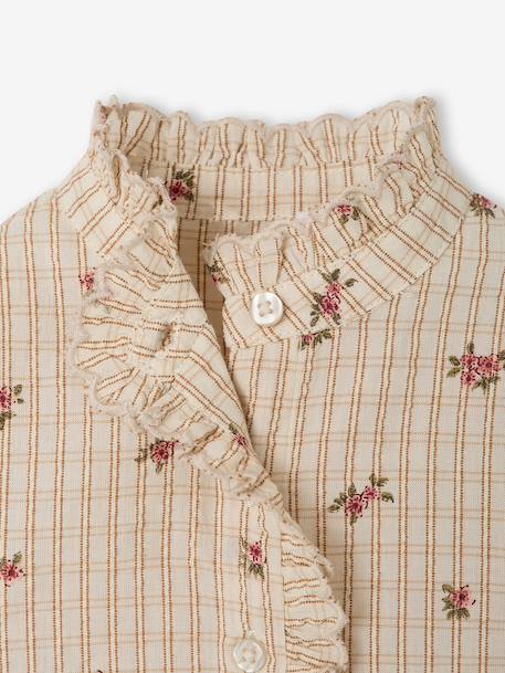 Blouse with long sleeves for baby girls ecru - vertbaudet enfant 