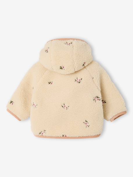Hooded sherpa coat for baby girls vanilla - vertbaudet enfant 