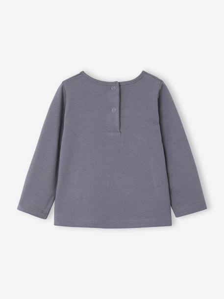Long-sleeved T-shirt for baby girls grey blue+pale pink - vertbaudet enfant 