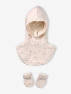 Ensemble bébé fille cagoule et moufles  - vertbaudet enfant