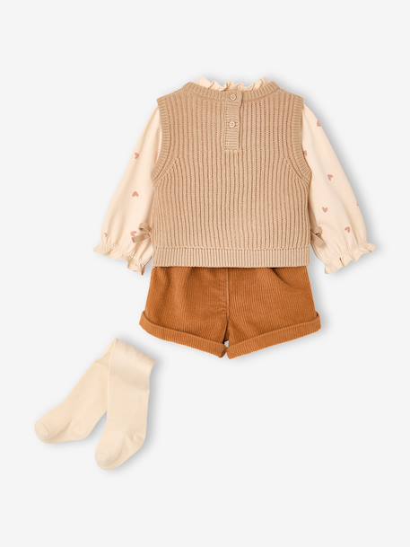Ensemble 4 pièces bébé fille caramel - vertbaudet enfant 