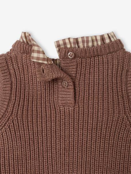 2-in-1 long-sleeved dress for baby chocolate - vertbaudet enfant 