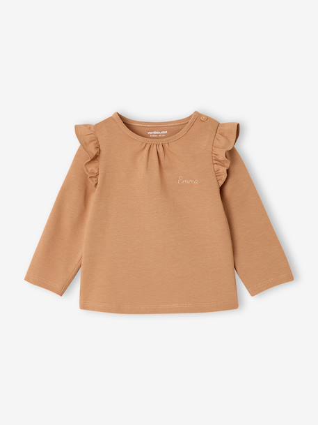Lot de 2 T-shirts bébé Basics manches longues noisette - vertbaudet enfant 