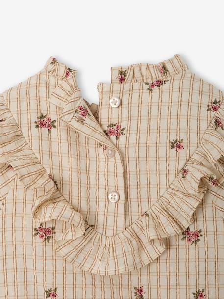 Long-sleeved dress for baby girls ecru - vertbaudet enfant 