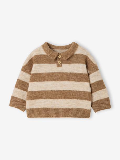 Polo jumper for baby taupe - vertbaudet enfant 
