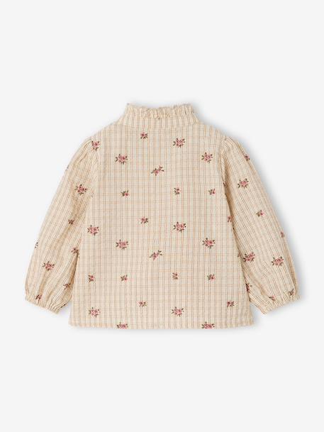 Blouse with long sleeves for baby girls ecru - vertbaudet enfant 