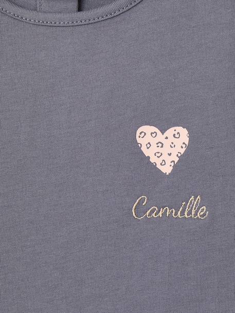 T-shirt manches longues bébé fille bleu grisé+rose pâle - vertbaudet enfant 