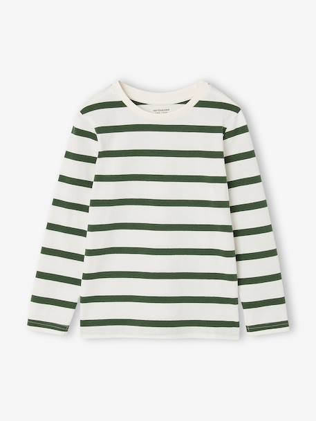 Lot de 3 T-shirts manches longues garçon caramel+lilas+rouille+vert sauge - vertbaudet enfant 