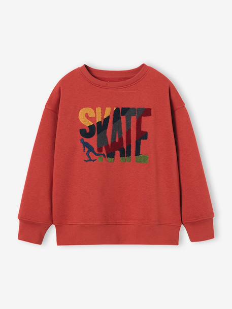 Sweat col rond garçon marine+tomette - vertbaudet enfant 