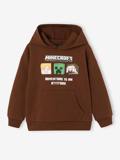 Sweat à capuche Minecraft garçon chocolat - vertbaudet enfant 