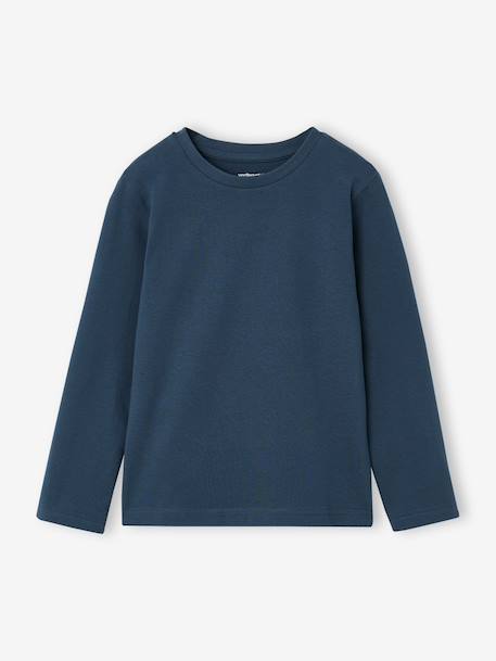 Pack of 3 long-sleeved T-shirts for boys caramel+lilac+rust+sage green - vertbaudet enfant 