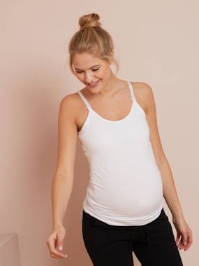 Maternity-T-shirts & Tops-Pack of 2 Nursing Tops with Spaghetti Straps
