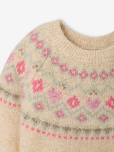 Long-sleeved knitted dress for baby girls vanilla - vertbaudet enfant 