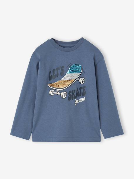 T-shirt manches longues garçon bleu moyen - vertbaudet enfant 