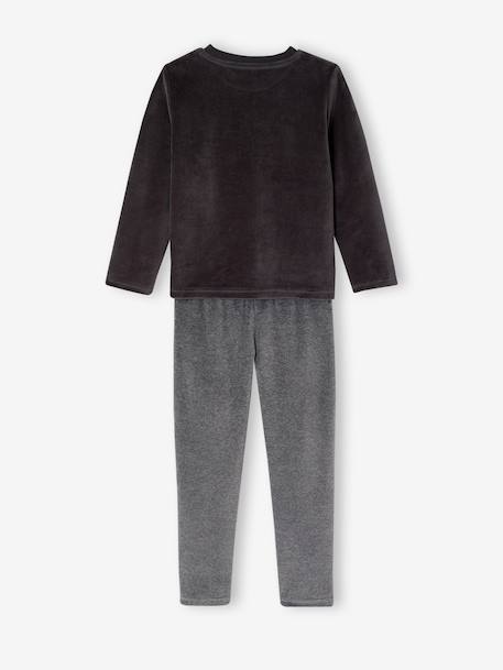 Pack of 2 velour pyjamas for boys anthracite - vertbaudet enfant 