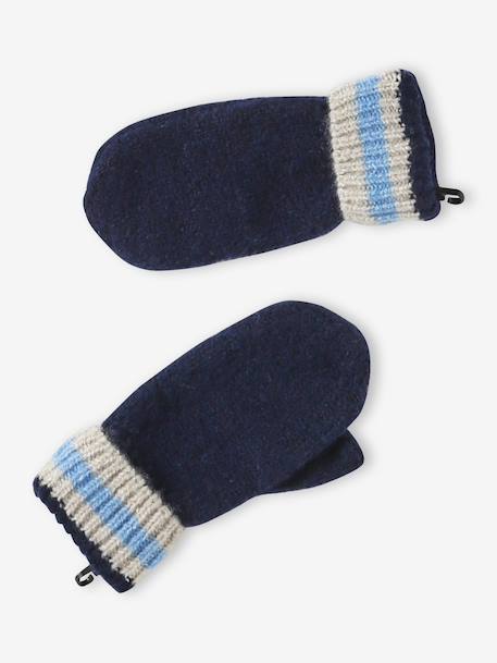 3-piece hat, snood and mittens set for boys marl white - vertbaudet enfant 