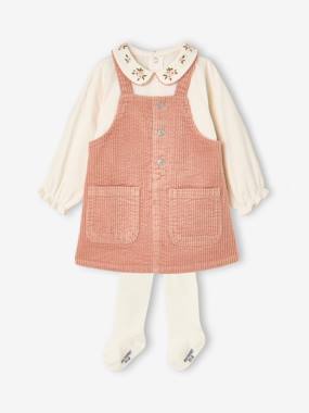 -3-piece dress, T-shirt and tights set for baby girls