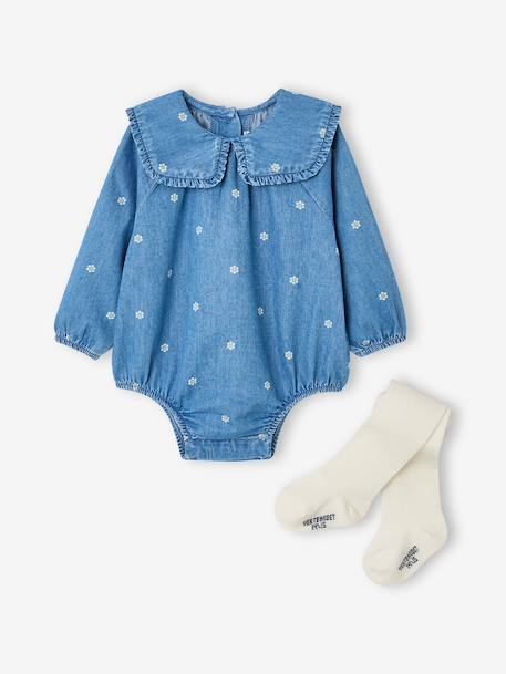 Baby jumpsuit set with tights stone - vertbaudet enfant 