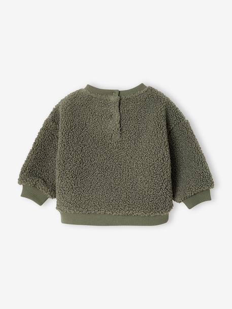 Sherpa sweatshirt for babies green+pecan nut - vertbaudet enfant 