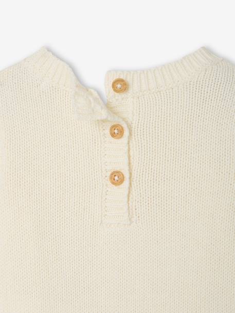 Cable knit baby playsuit ecru - vertbaudet enfant 
