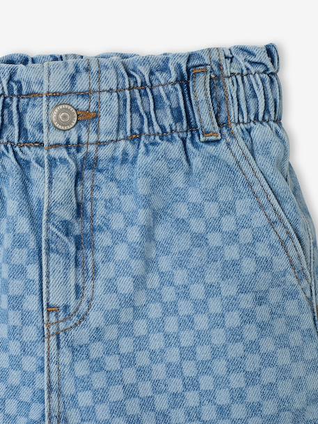 Pantalon fille large motifs fantaisie bleu clair+bleu foncé+denim gris - vertbaudet enfant 