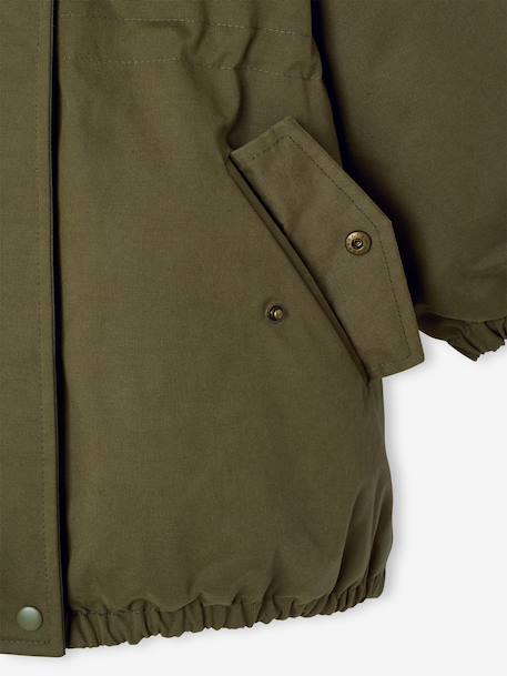 Parka fille à capuche doublée imitation fourrure bois de rose+noir+prune+vert foncé - vertbaudet enfant 