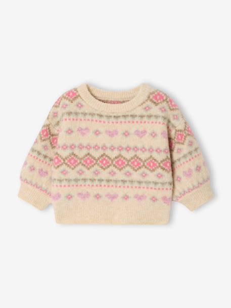 Pull bébé fille manches longues rose - vertbaudet enfant 