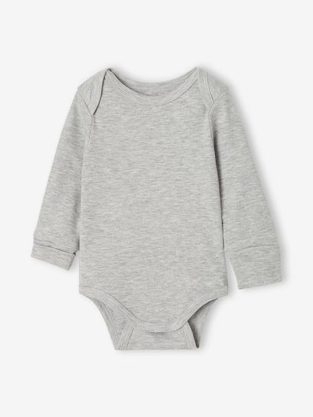 Pack of 5 newborn long-sleeved bodysuits sage green - vertbaudet enfant 