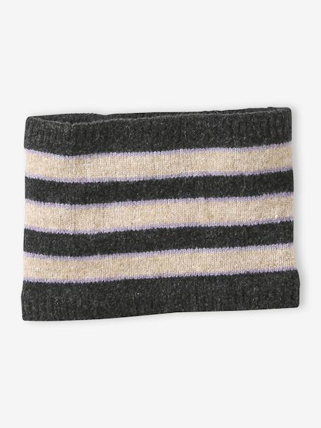 Girls knit hat, snood and gloves set anthracite - vertbaudet enfant 