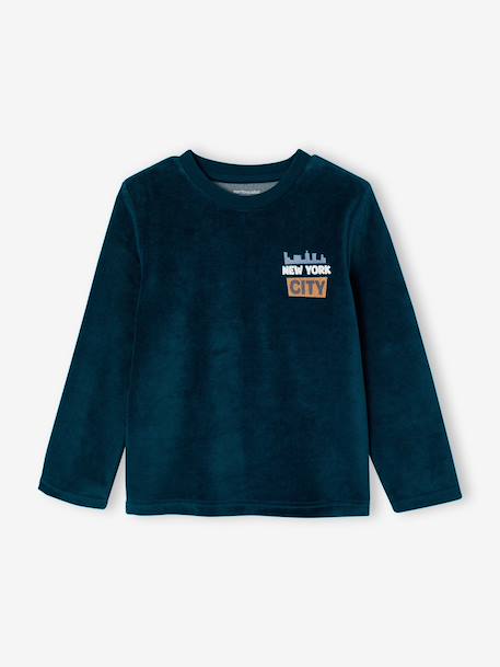 Pack of 2 velour pyjamas for boys anthracite - vertbaudet enfant 