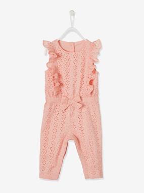 -Broderie Anglaise Jumpsuit for Baby Girls