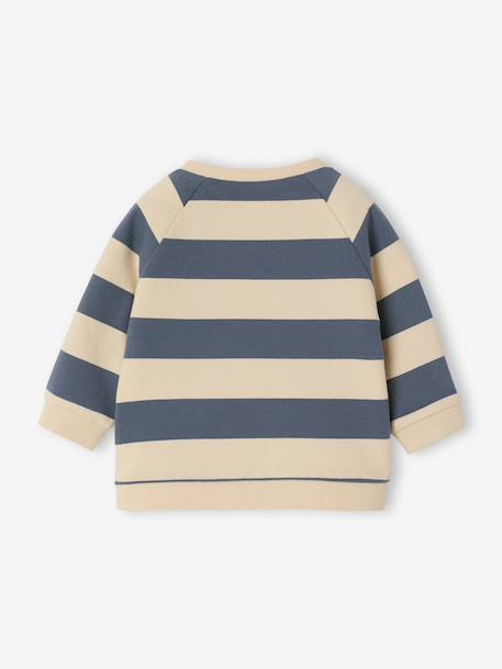 Sweat bébé en molleton bleu grisé+rayé bleu+rayé vert+tomette+vert sapin - vertbaudet enfant 