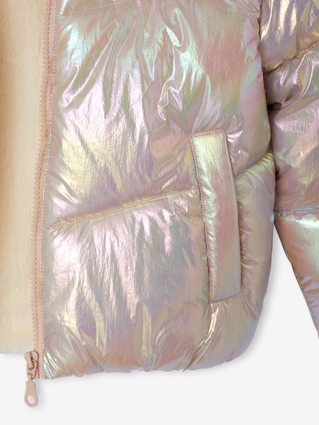 Warm puffer jacket for girls pale pink - vertbaudet enfant 