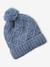 Knit hat, snood and gloves set for girls marl grey+sky blue - vertbaudet enfant 