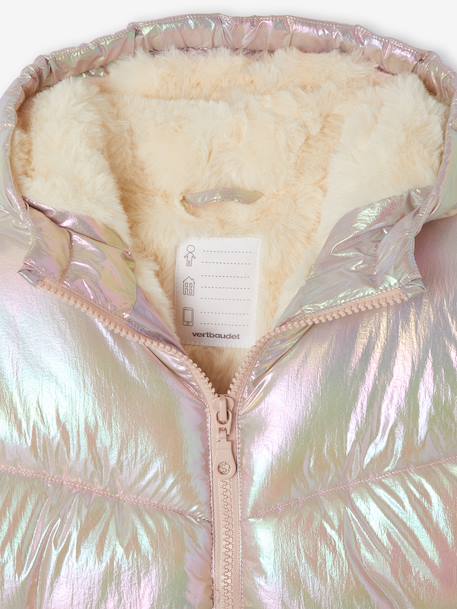 Warm puffer jacket for girls pale pink - vertbaudet enfant 