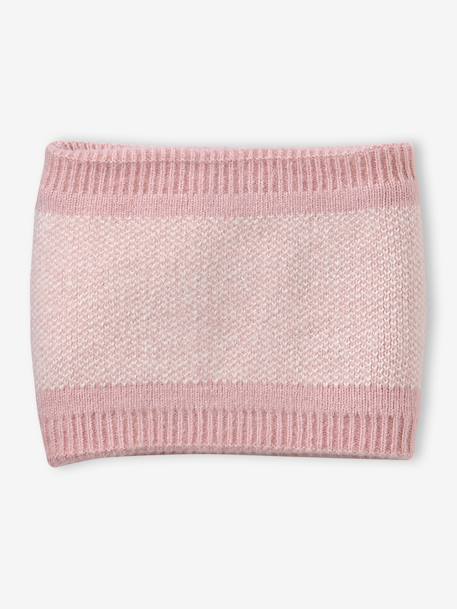 Knitted hat, snood and gloves set for girls rosy - vertbaudet enfant 
