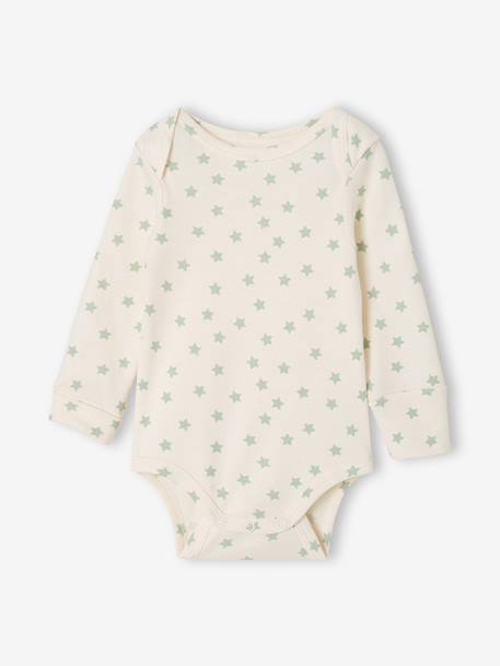 Pack of 5 newborn long-sleeved bodysuits sage green - vertbaudet enfant 