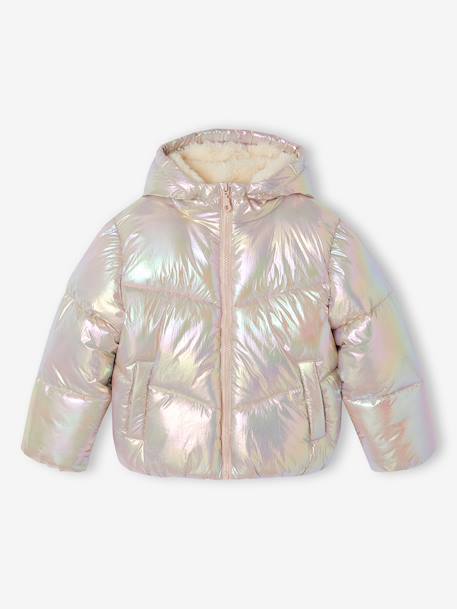 Warm puffer jacket for girls pale pink - vertbaudet enfant 
