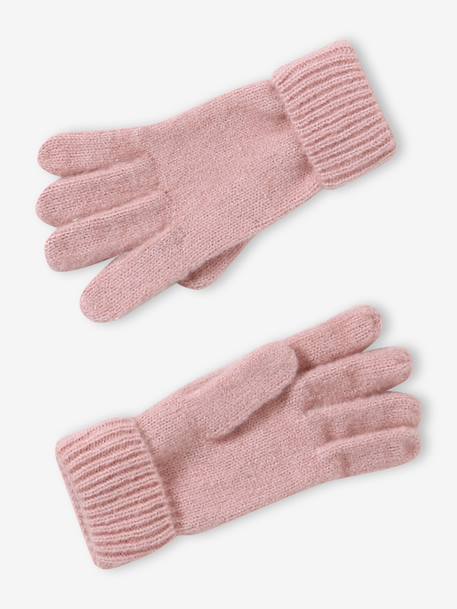 Knitted hat, snood and gloves set for girls rosy - vertbaudet enfant 